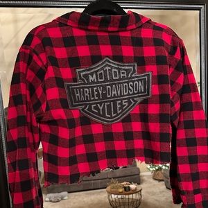 Cropped reworked flannel.